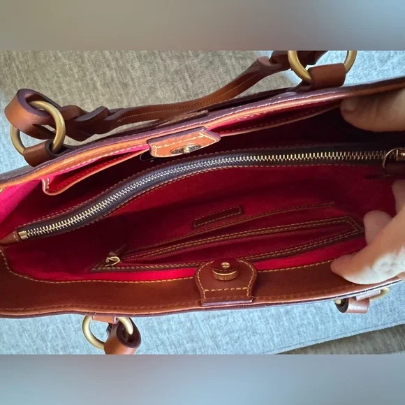 Dooney & Bourke Florentine Leather Bordeaux Gretchen Tote - Picture 3 of 9